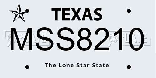 MSS8210 Texas License Plate