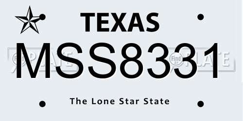 MSS8331 Texas License Plate