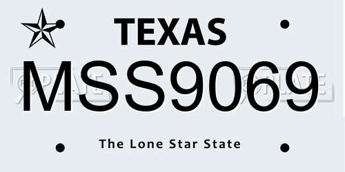 MSS9069 Texas License Plate