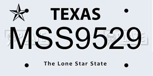 MSS9529 Texas License Plate