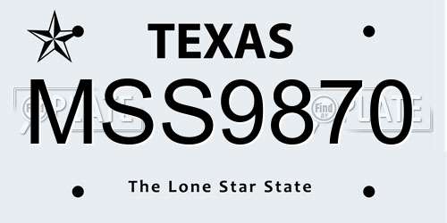 MSS9870 Texas License Plate
