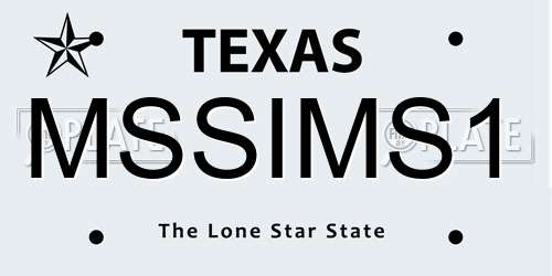 MSSIMS1 Texas License Plate