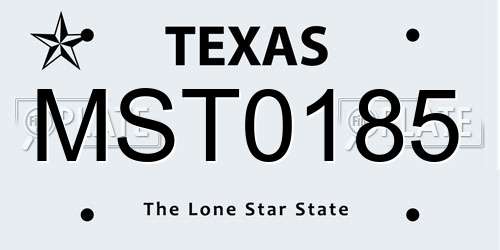 MST0185 Texas License Plate