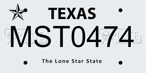 MST0474 Texas License Plate