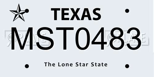 MST0483 Texas License Plate