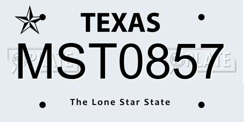 MST0857 Texas License Plate