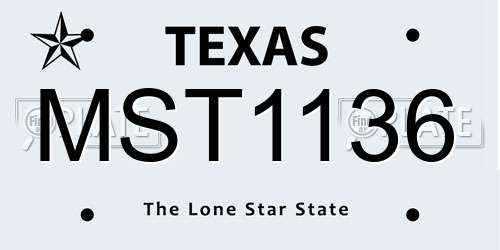 MST1136 Texas License Plate