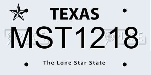 MST1218 Texas License Plate