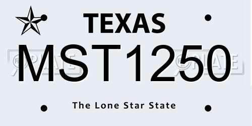 MST1250 Texas License Plate