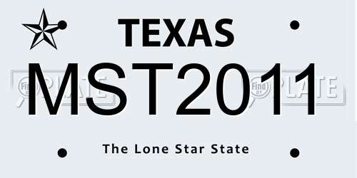 MST2011 Texas License Plate