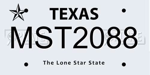 MST2088 Texas License Plate