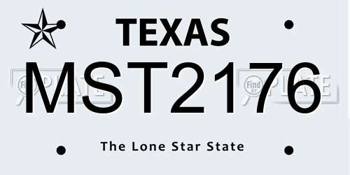 MST2176 Texas License Plate