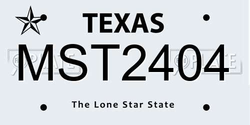 MST2404 Texas License Plate