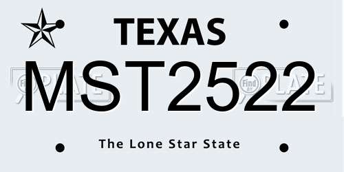 MST2522 Texas License Plate