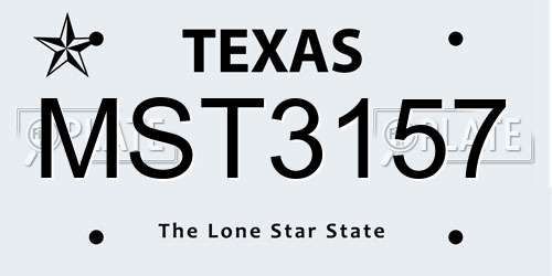 MST3157 Texas License Plate