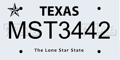 MST3442 Texas License Plate