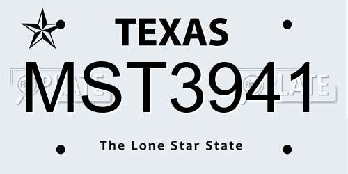 MST3941 Texas License Plate