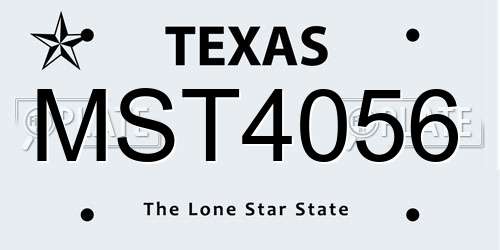 MST4056 Texas License Plate