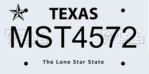 MST4572 Texas License Plate