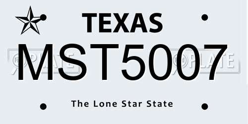 MST5007 Texas License Plate