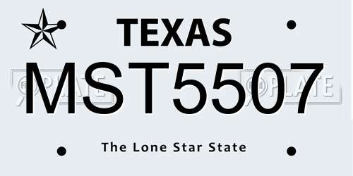 MST5507 Texas License Plate