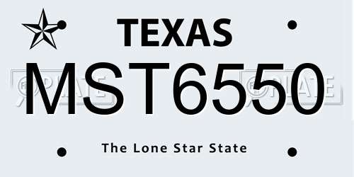 MST6550 Texas License Plate