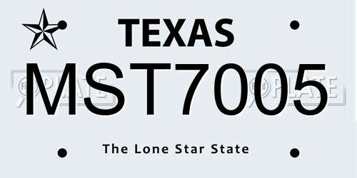 MST7005 Texas License Plate