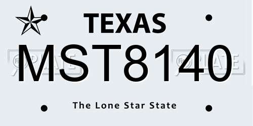 MST8140 Texas License Plate
