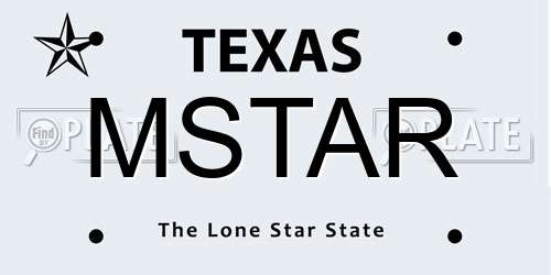 MSTAR Texas License Plate