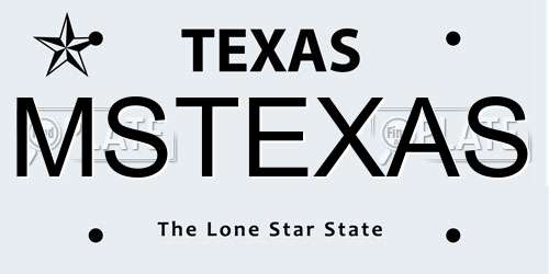 MSTEXAS Texas License Plate