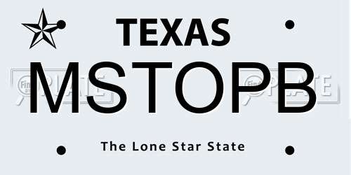 MSTOPB Texas License Plate
