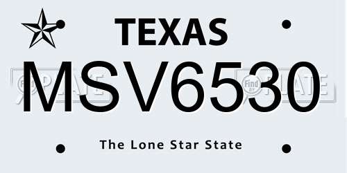 MSV6530 Texas License Plate
