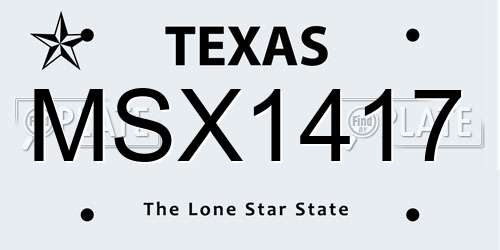MSX1417 Texas License Plate