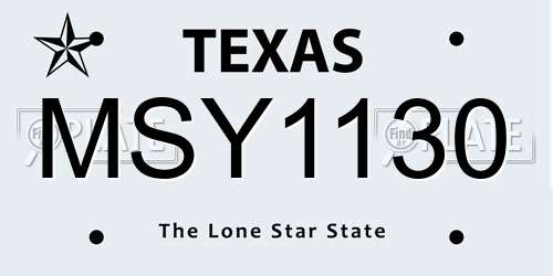MSY1130 Texas License Plate