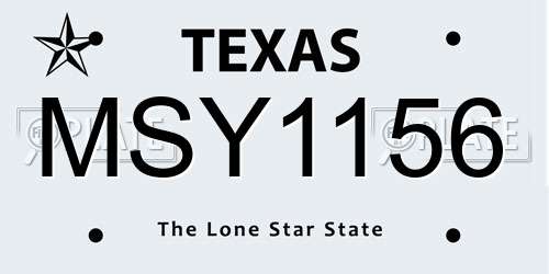 MSY1156 Texas License Plate