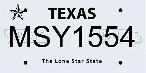 MSY1554 Texas License Plate