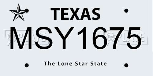 MSY1675 Texas License Plate