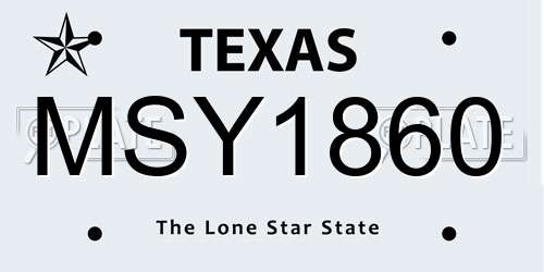 MSY1860 Texas License Plate