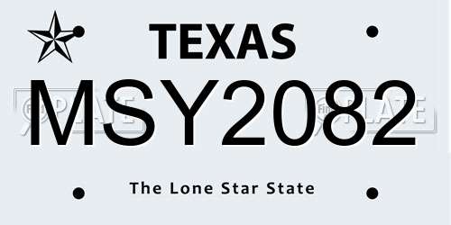 MSY2082 Texas License Plate