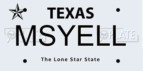 MSYELL Texas License Plate