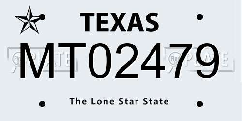 MT02479 Texas License Plate