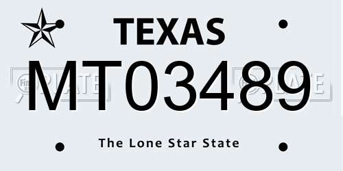 MT03489 Texas License Plate