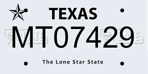 MT07429 Texas License Plate