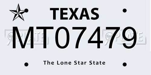 MT07479 Texas License Plate