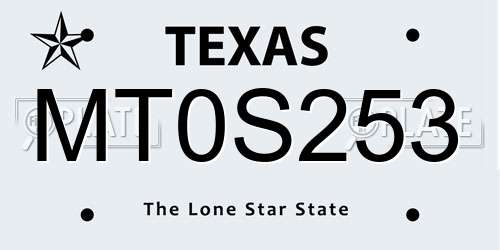 MT0S253 Texas License Plate