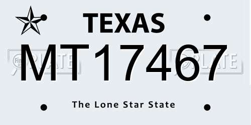 MT17467 Texas License Plate