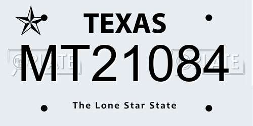 MT21084 Texas License Plate