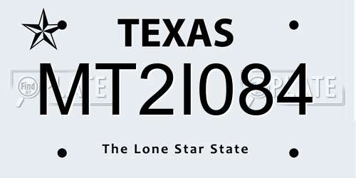 MT2I084 Texas License Plate