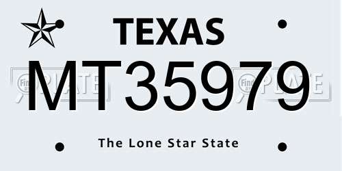 MT35979 Texas License Plate