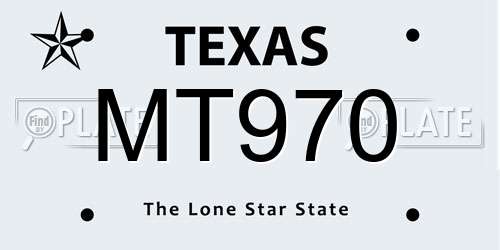 MT970 Texas License Plate